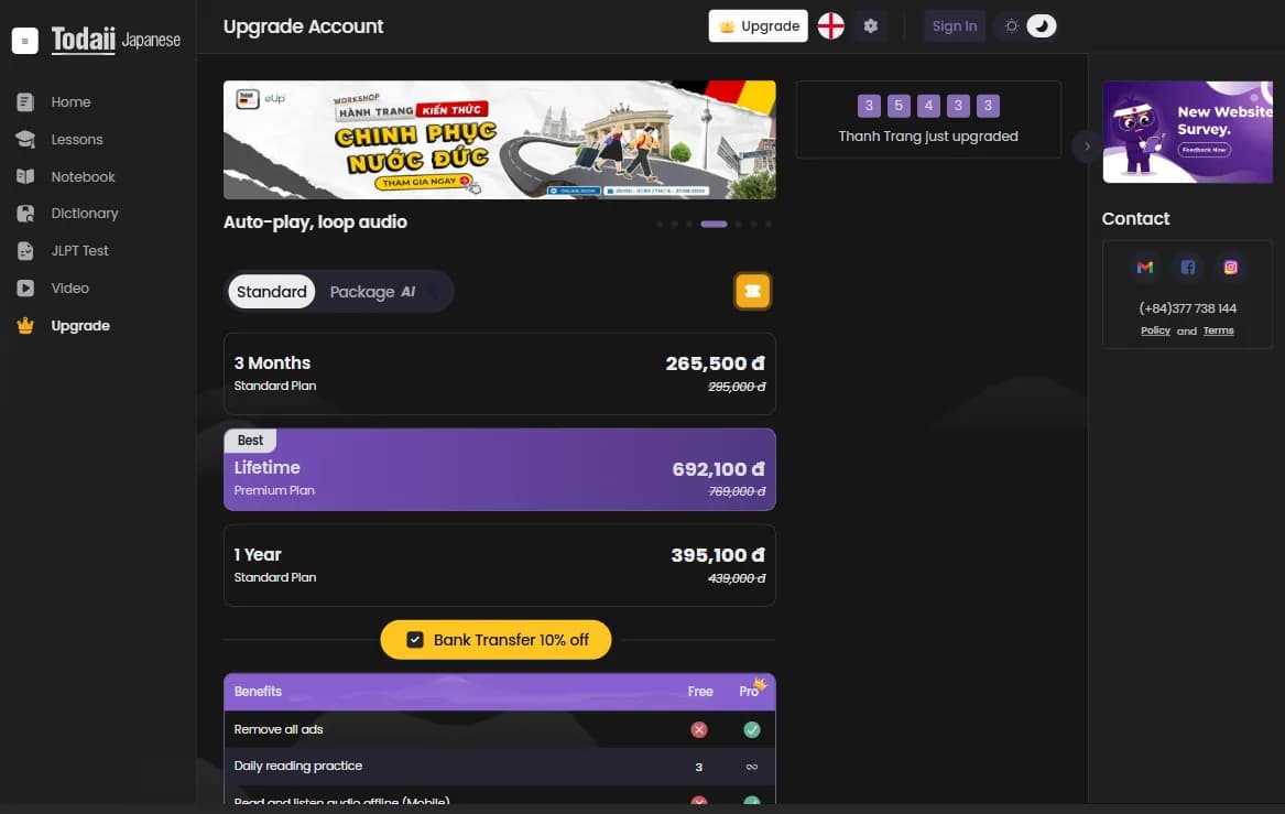 Todaii Japanese signin