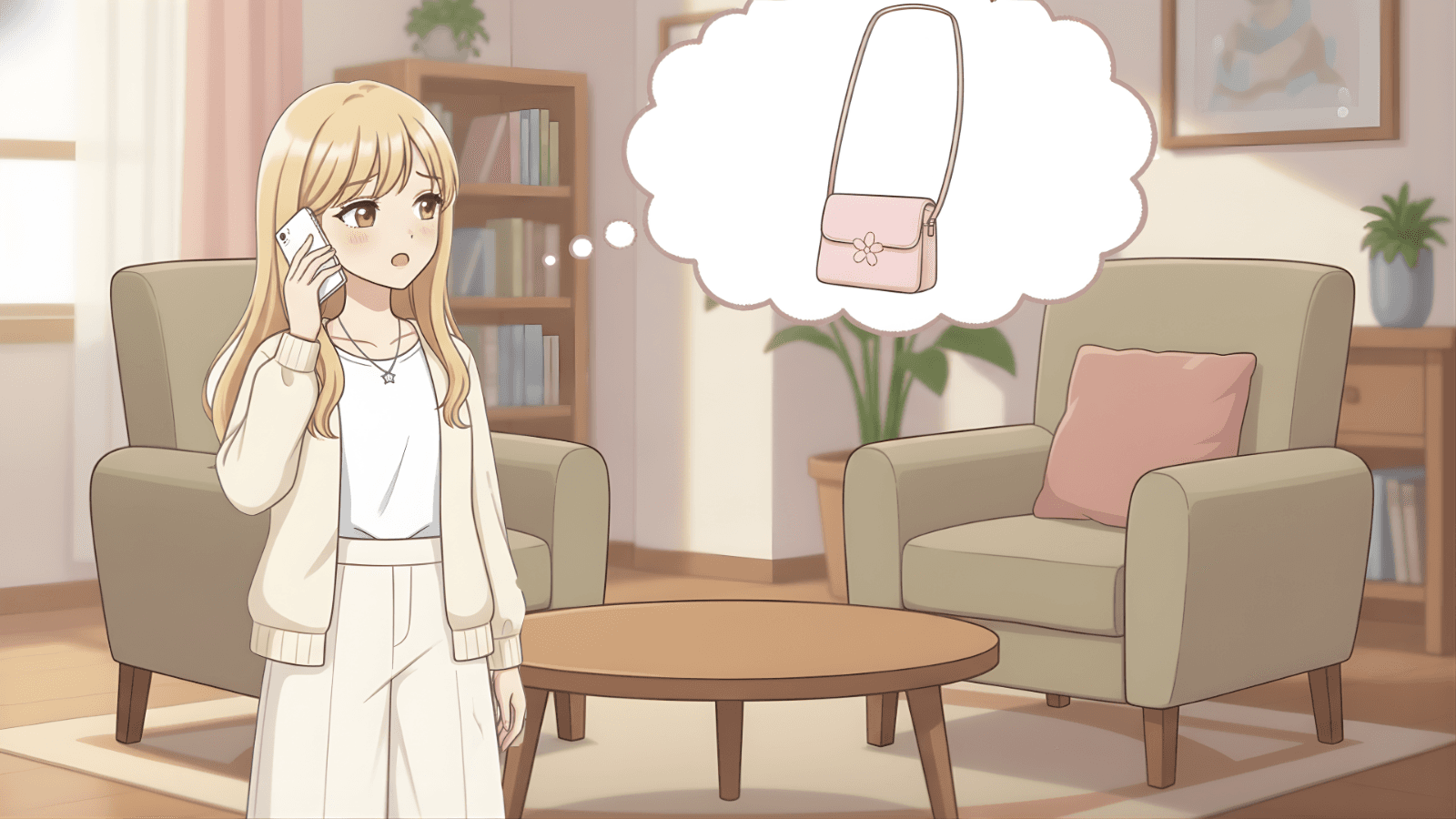 Sau khi về đến nhà, em mới nhận ra em đã cầm nhầm túi của chị.