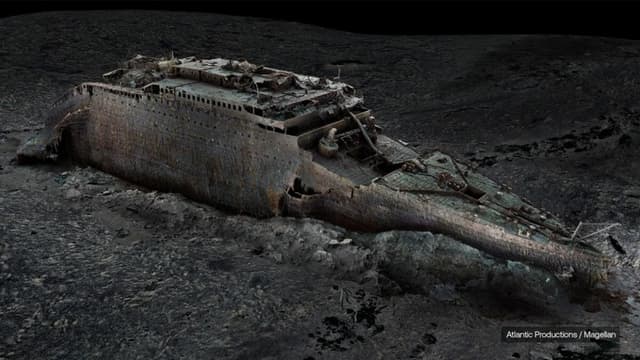 タイタニックの<ruby ><rb><span class="jlpt-n5" word="新しい">新</rb><rt>あたら</rt></ruby>しい</span>３Ｄスキャンとドキュメンタリー