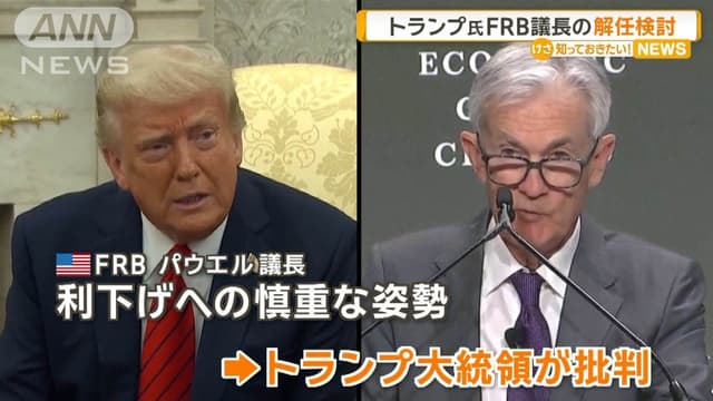 <ruby ><rb><span class="jlpt-n3" word="トランプ">トランプ</span><span class="jlpt-n3" word="大統領">大統領</span></rb><rt>トランプだいとうりょう</rt></ruby>、FRBのパウエル<span class="jlpt-n1" word="さん">さん</span>をやめさせるかも