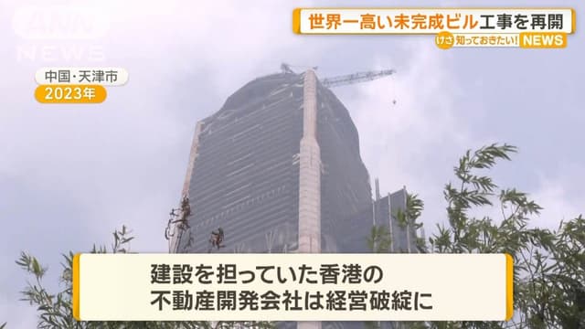 <ruby ><rb><span class="unknown" word="中国">中国</span></rb><rt>ちゅうごく</rt></ruby>・<ruby ><rb><span class="unknown" word="天津">天津</span></rb><rt>てんしん</rt></ruby>の<ruby ><rb><span class="jlpt-n5" word="高い">高</rb><rt>たか</rt></ruby>い</span><span class="jlpt-n4" word="ビル">ビル</span>、<ruby ><rb><span class="jlpt-n2" word="工事">工事</span></rb><rt>こうじ</rt></ruby>が<span class="jlpt-n5" word="また">また</span><ruby ><rb>始</rb><rt>はじ</rt></ruby>まりました