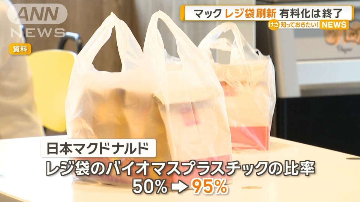 マクドナルドのレジ袋が新しくなります