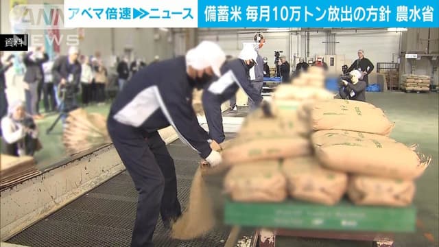 <ruby ><rb><span class="jlpt-n3" word="政府">政府</span></rb><rt>せいふ</rt></ruby>は<ruby ><rb><span class="jlpt-n5" word="毎月">毎月</span></rb><rt>まいつき</rt></ruby><span class="jlpt-n3" word="お">お</span><ruby ><rb><span class="jlpt-n4" word="米">米</span></rb><rt>こめ</rt></ruby>を<ruby ><rb>出</rb><rt>だ</rt></ruby>します