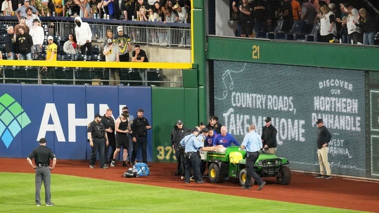 アメリカの野球のしあいで、20歳の人がおちる