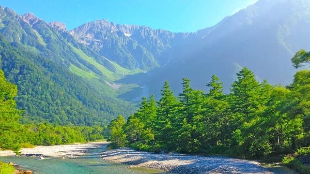 <ruby ><rb><span class="unknown" word="上高地">上高地</span></rb><rt>かみこうち</rt></ruby>：<span class="jlpt-n5" word="きれい">きれい</span>な<ruby ><rb><span class="jlpt-n5" word="山">山</span></rb><rt>やま</rt></ruby>と<ruby ><rb><span class="jlpt-n3" word="川">川</span></rb><rt>かわ</rt></ruby>の<ruby ><rb><span class="jlpt-n4" word="場所">場所</span></rb><rt>ばしょ</rt></ruby>