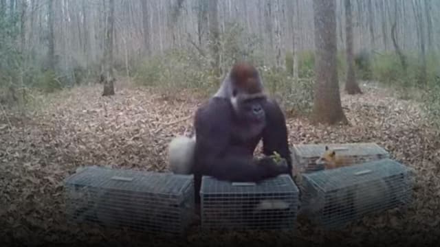 <span class="" word="ゴ">ゴ</span><span class="" word="リ">リ</span><span class="" word="ラ">ラ</span><span class="" word="が">が</span><ruby><rb><span class="unknown" word="罠">罠</span></rb><rt>わな</rt></ruby><span class="" word="に">に</span><span class="" word="か">か</span><span class="" word="か">か</span><span class="" word="っ">っ</span><span class="" word="た">た</span><ruby><rb><span class="jlpt-n5" word="動物">動物</span></rb><rt>どうぶつ</rt></ruby><span class="" word="を">を</span><ruby><rb><span class="" word="助">助</span></rb><rt>たす</rt></ruby><span class="" word="け">け</span><span class="" word="る">る</span><span class="" word="ふ">ふ</span><span class="" word="し">し</span><span class="" word="ぎ">ぎ</span><span class="" word="な">な</span><ruby><rb><span class="jlpt-n3" word="行動">行動</span></rb><rt>こうどう</rt></ruby>