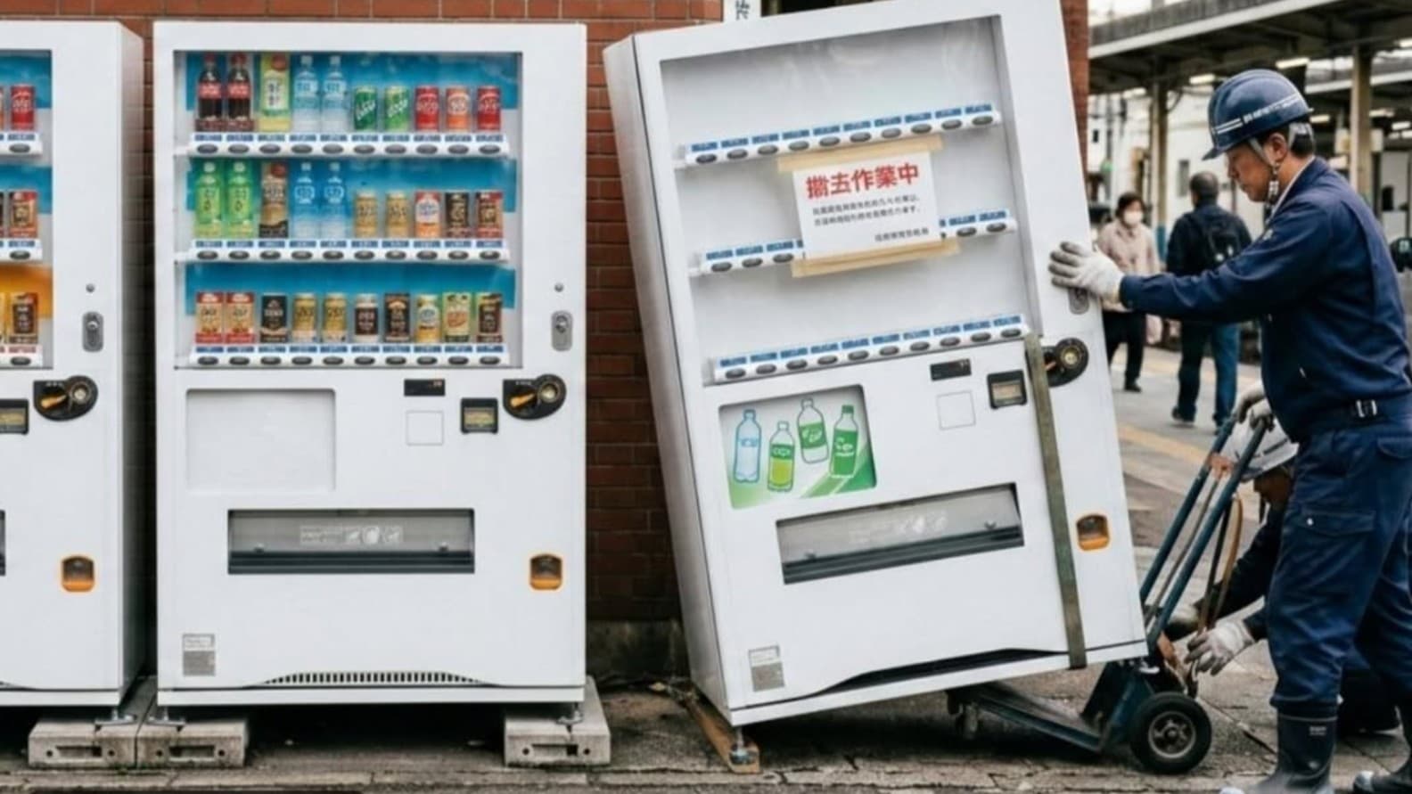 日本の自動販売機が少なくなります