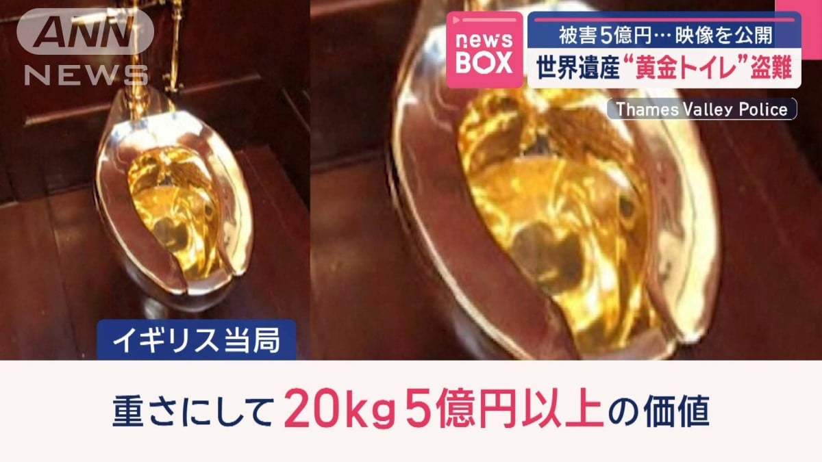 英　世界遺産“黄金トイレ”盗難　被害5億円…映像を公開