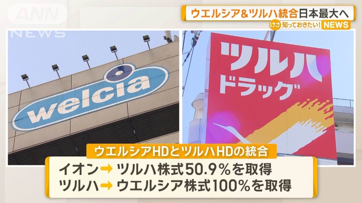 ウエルシアとツルハが一緒になることを発表