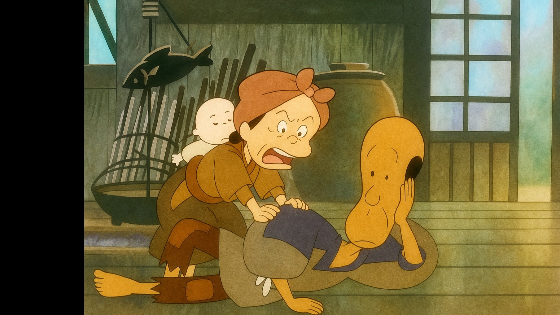 なまけものの男と小づち