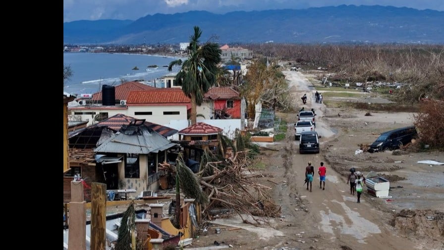 ハリケーン「メリッサ」で大きな被害を受けたジャマイカの町