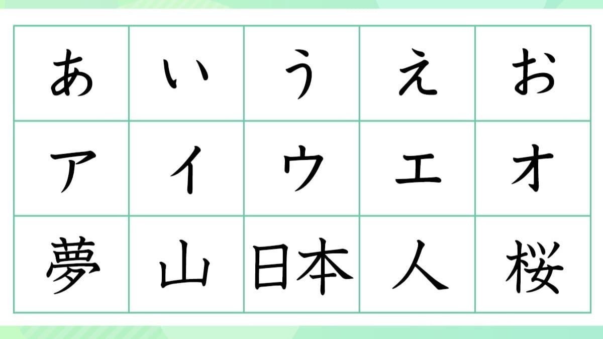 日本語の文字は三つあります