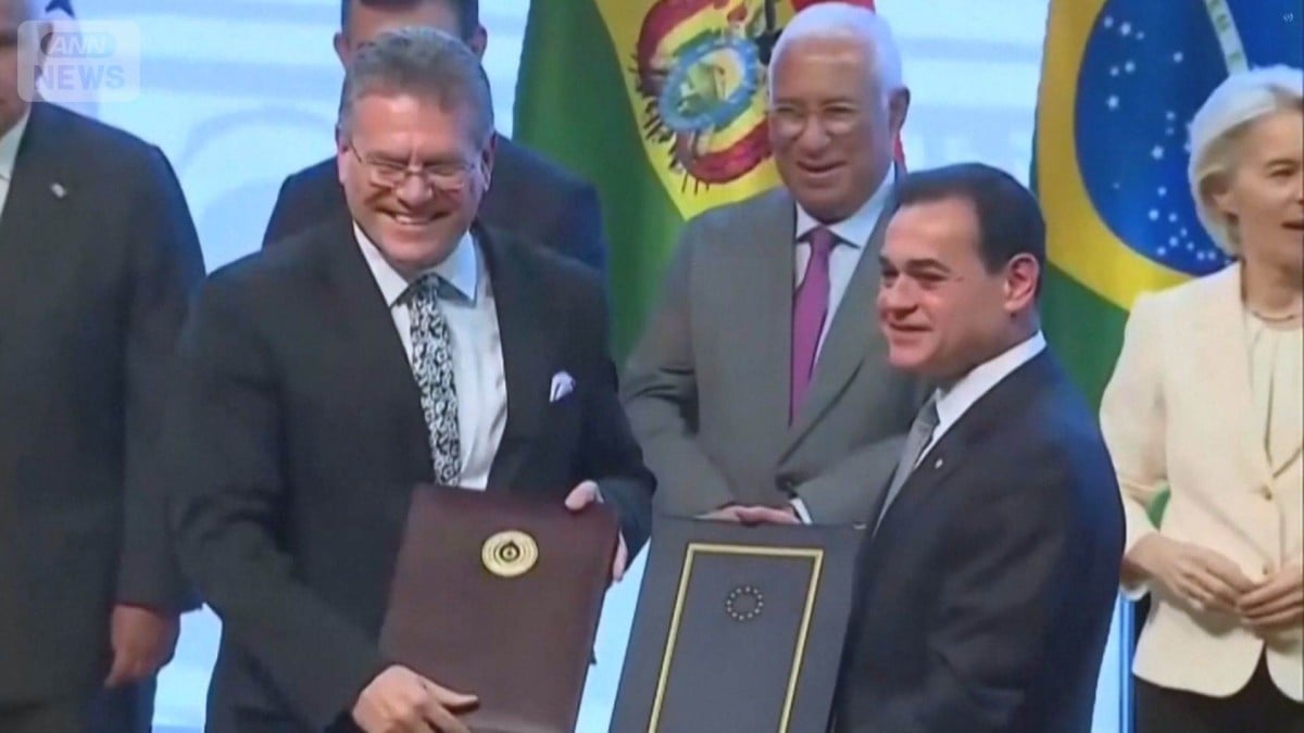 EUと南米の4つの国　自由に物を売る約束をする