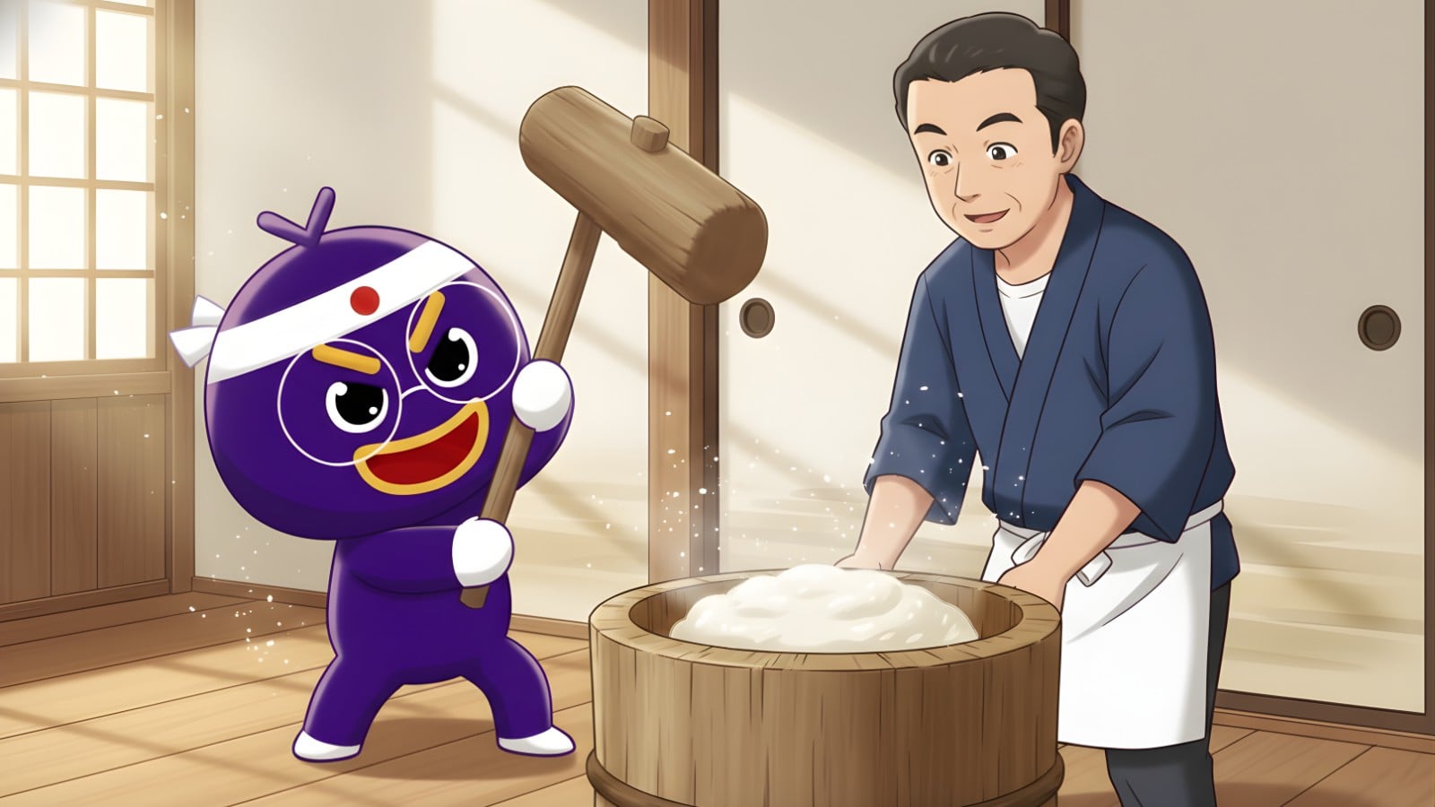 「トモの日記」餅を作る